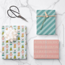 Retro-Jingle-Bells-Weihnachtsverpackungspapier-Set