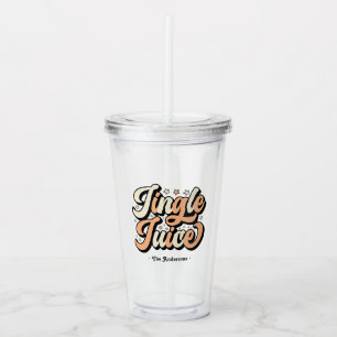 Retro-„Jingle Juice“-personalisierter Weihnachtsar Acryltrinkbecher