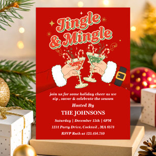 Retro Jingle & Mingle Bearbeitbare Weihnachtsfeier Einladung