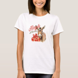 Retro-Jingle-Weg-Weihnachtsgeschenk für Esel T-Shirt