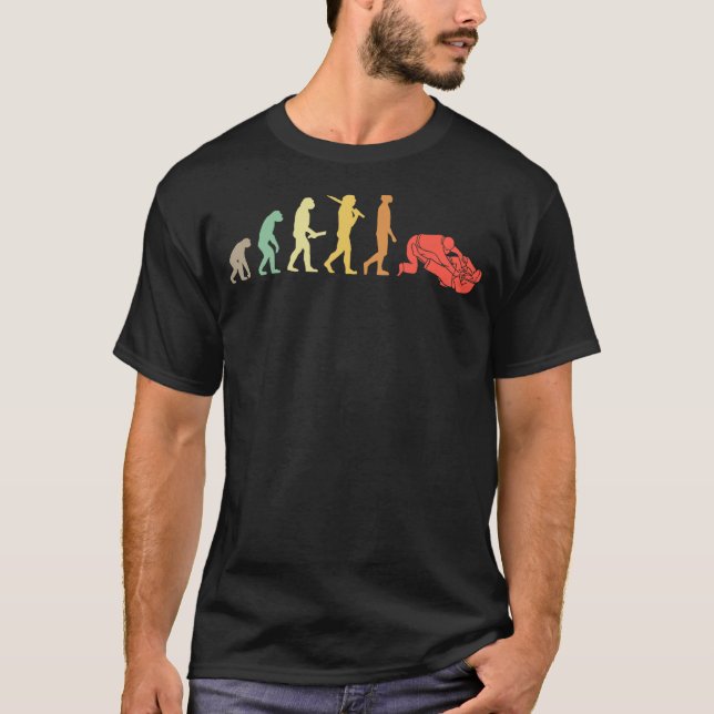 Retro Jiu-Jitsu Evolution Geschenk für Jiu-Jitsu-P T-Shirt (Vorderseite)