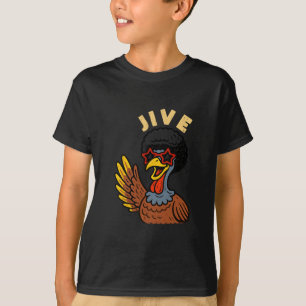 Retro Jive Truthahn Lustiges Erntedankfest Funky D T-Shirt