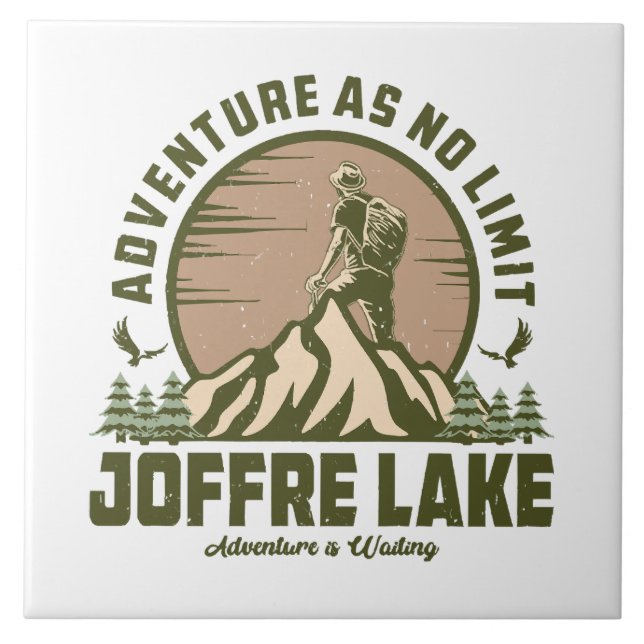 Retro Joffre Lake Wine Fliese (Vorderseite)