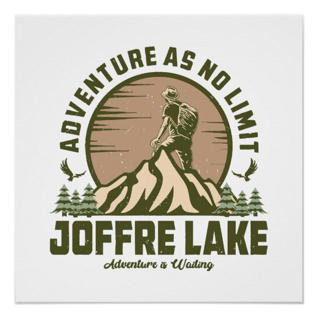 Retro Joffre Lake Wine Poster (Vorderseite)