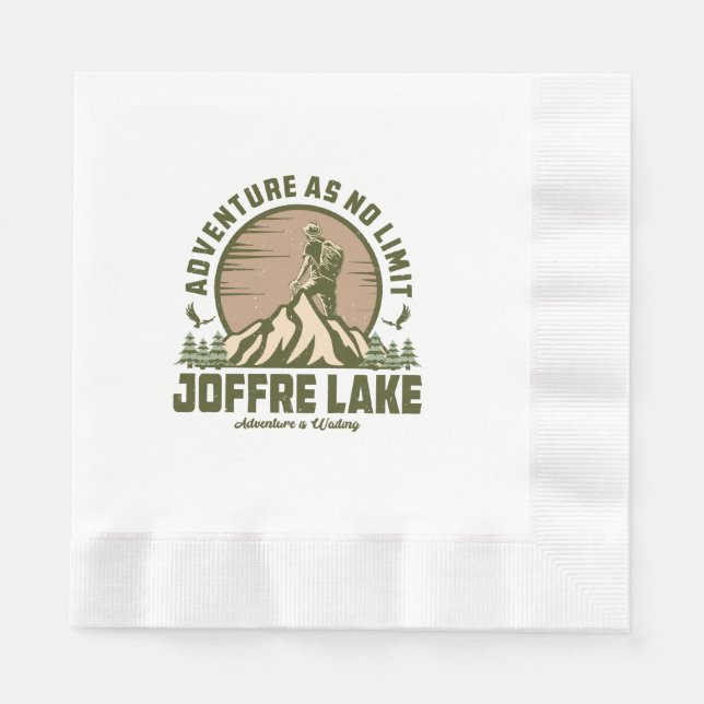Retro Joffre Lake Wine Serviette (Vorderseite)
