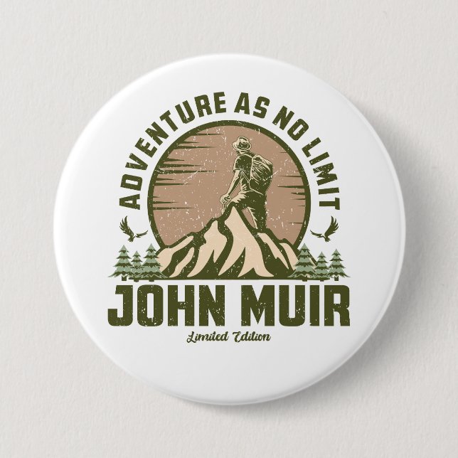 Retro John Muir Hike Button (Vorderseite)