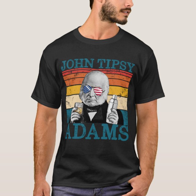 Retro John Tipsy Adams Präsident John Quincy Adams T-Shirt (Vorderseite)