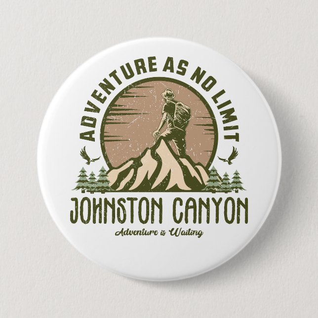 Retro Johnston Canyon Wanderung Button (Vorderseite)