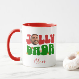 Retro Jolly Dada Individuelle Name & Foto Weihnach Tasse