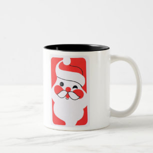 Retro Jolly Santa Claus Zweifarbige Tasse