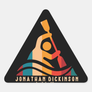Retro Jonathan Dickinson Kayaking Dreieckiger Aufkleber