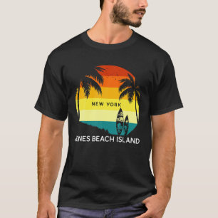 Retro Jones Beach Island Beach Vintag Surf Palm 7 T-Shirt
