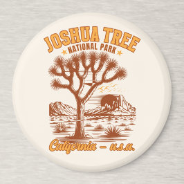 Retro Joshua Tree Illustration in Ochre Red Magnet