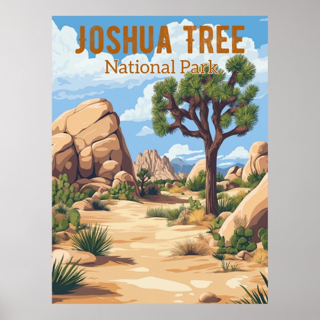 Retro Joshua Tree Nationalpark Poster (Vorne)