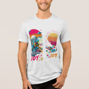 Retro Joy" T - Shirt. Darstellungsweise Tri-Blend Shirt