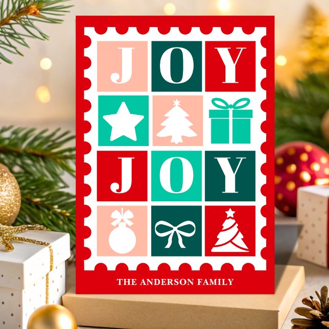 Retro-Joy-Weihnachtspoststempel Feiertagskarte (Von Creator hochgeladen)
