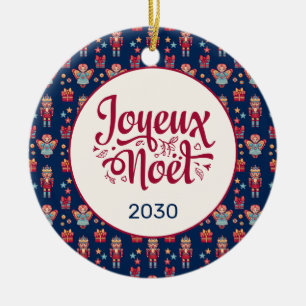 Retro Joyeux Weihnachten Keramik Ornament