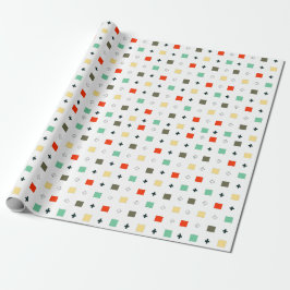 Retro Joyful Squares : Feierliche Muster Geschenkpapier