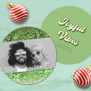 Retro Joyful Vibes Disco Ball Weihnachten Foto
