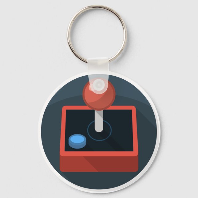 Retro Joystick, 80er Jahre Videospiel-Freudenstock Schlüsselanhänger (Vorderseite)