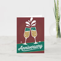 Retro-Jubiläums-Grafik mit funkelndem Champagner