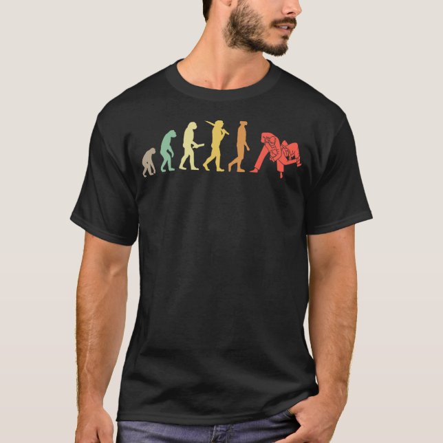 Retro Judo Evolution Geschenk für Judokas T-Shirt (Vorderseite)