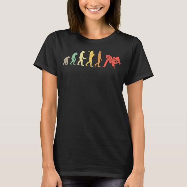 Retro Judo Evolution Geschenk für Judokas T-Shirt (Vorderseite)