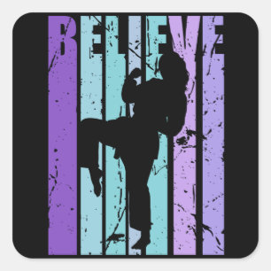 Retro Judo Karate Kampfkünste Frauen Kinder Mädche Quadratischer Aufkleber