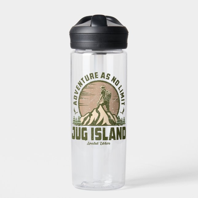 Retro Jug Island Wanderung Trinkflasche (Vorderseite)
