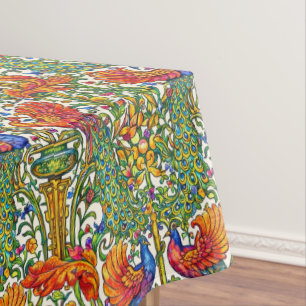 Retro-Jugendstil-Pfauen & Früchte von Walter Crane Tischdecke