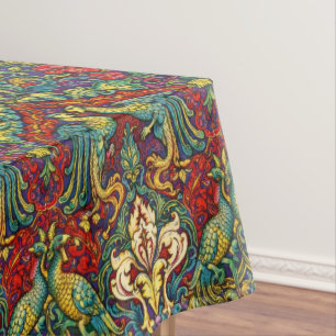 Retro-Jugendstil-Pfauen und Vögel von Walter Crane Tischdecke