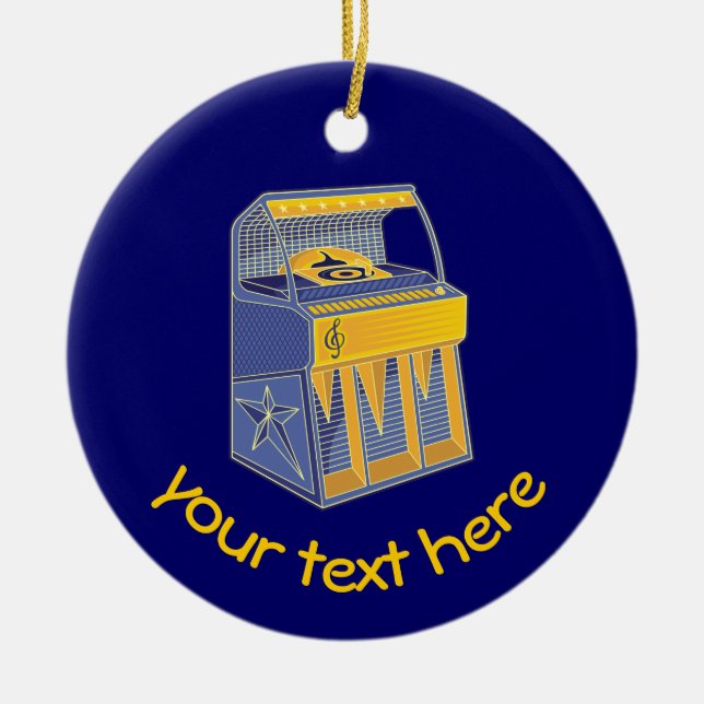 Retro Jukebox Keramikornament (Vorne)