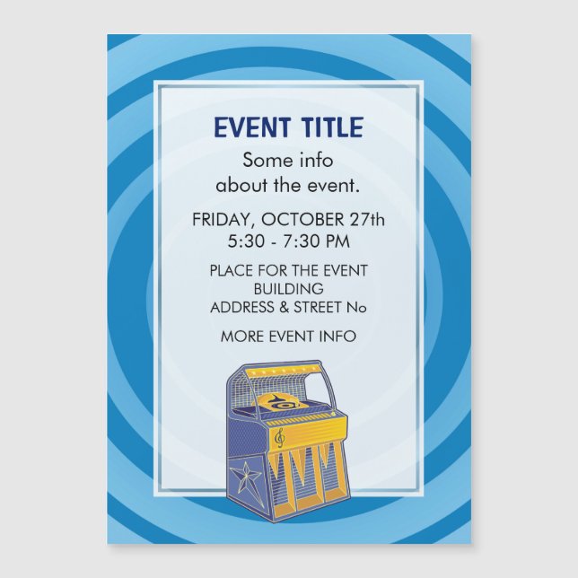 Retro Jukebox Magnetkarte (Vorderseite)