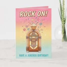 Retro Jukebox Rock On! Musical Birthday Card Karte