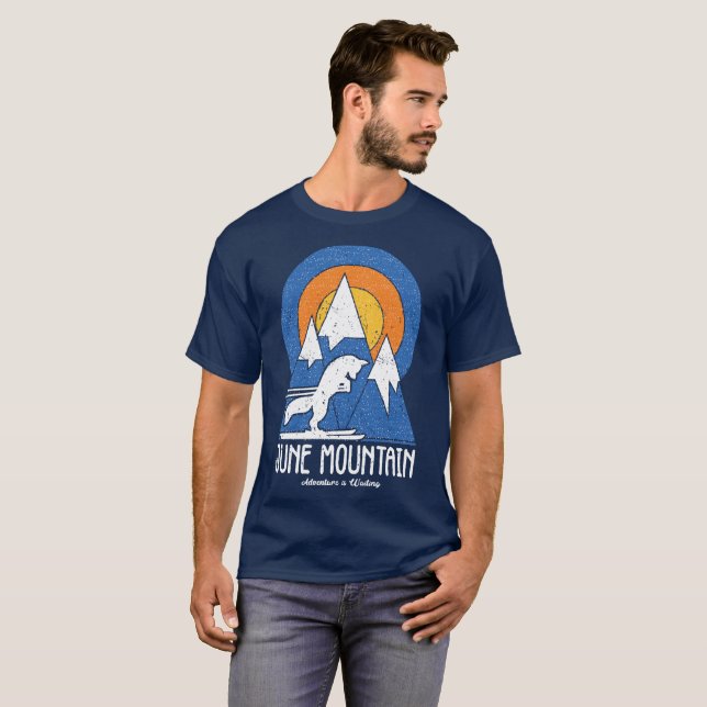 Retro June Mountain Ski White Fox T - Shirt (Vorne ganz)