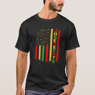 Retro Junenth American Flag Juni 19 1865 African A T-Shirt