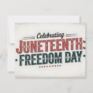 Retro Juneteenth Typografie, Schwarze Freiheit Tag Feiertagskarte