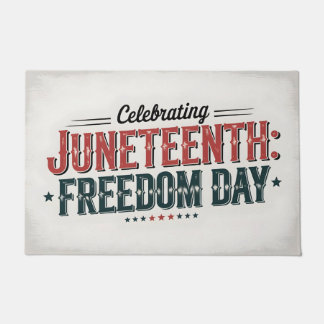 Retro Juneteenth Typografie, Schwarze Freiheit Tag Fußmatte