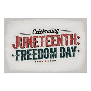 Retro Juneteenth Typografie, Schwarze Freiheit Tag Poster