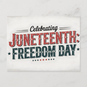 Retro-Juneteenth-Typografie, Tag der schwarzen Fre Feiertagspostkarte