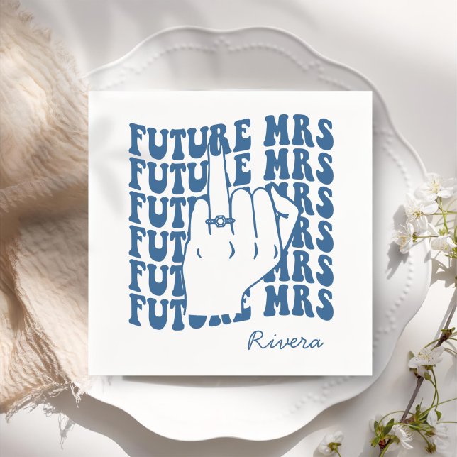 Retro Junggeselinnen-Abschied Blue Paper Serviette (Von Creator hochgeladen)