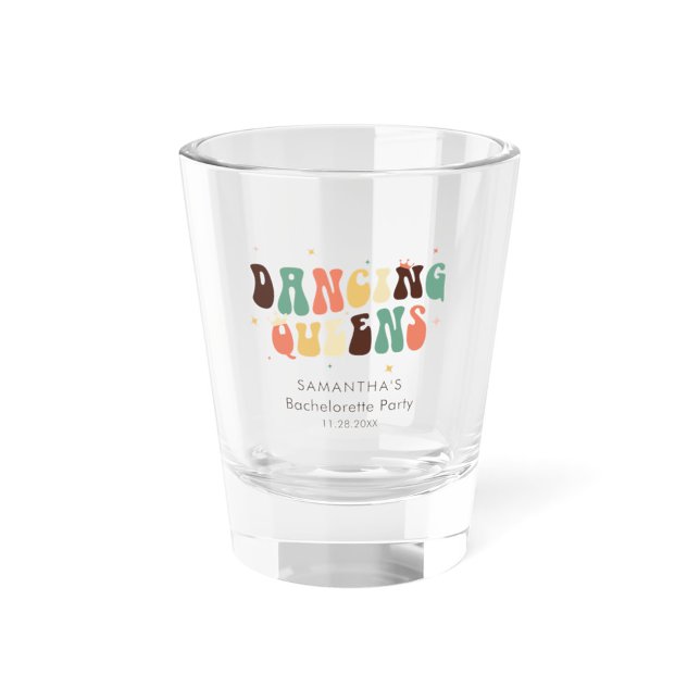Retro Junggeselinnen-Abschied Girls Wochenende ind Schnapsglas (Dancing Queens Disco Bachelorette Party Shot Glass)