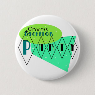 Retro Junggeselle-Party-Limones Button