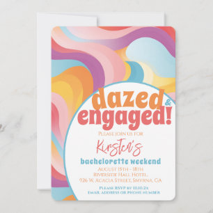Retro-Junggesellinnen-Abschied Dazed And Engaged Einladung