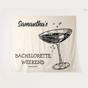 Retro-Junggesellinnen-Abschiedsparty-Hintergrund M Wandteppich