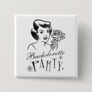 Retro Junggesellinnenabschied Button