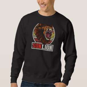 Retro Jungle Animal Elternteile Son Boys Kinder Co Sweatshirt