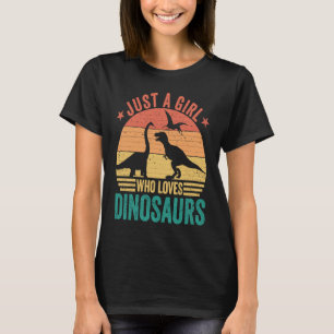 Retro Just a Girl, die Dinosaurier Paleontologi Li T-Shirt