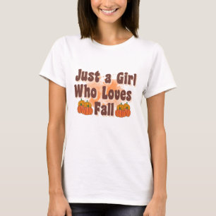 Retro Just a Girl Who Lieben Fall - Fall T - Shirt