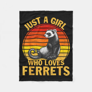 Retro Just A Girl Who Loves Ferrets Ferret Lover  Fleecedecke